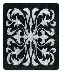284 DF35 899 SL BK Scroll Silver Leaf Black